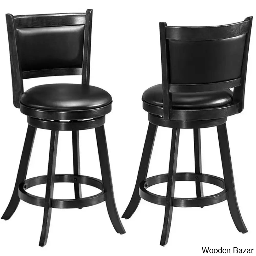 Aghaboyo Swivel Upholstered 24’’ Counter And Bar Stool (Set Of 2)