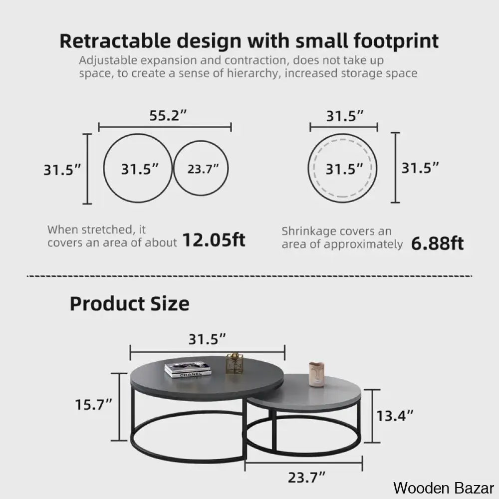 Agrani Nesting Coffee And Center Table