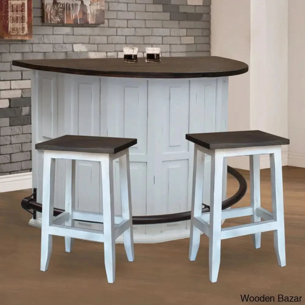 Aigan Freestanding Curved Bar Design | Wooden Bazar