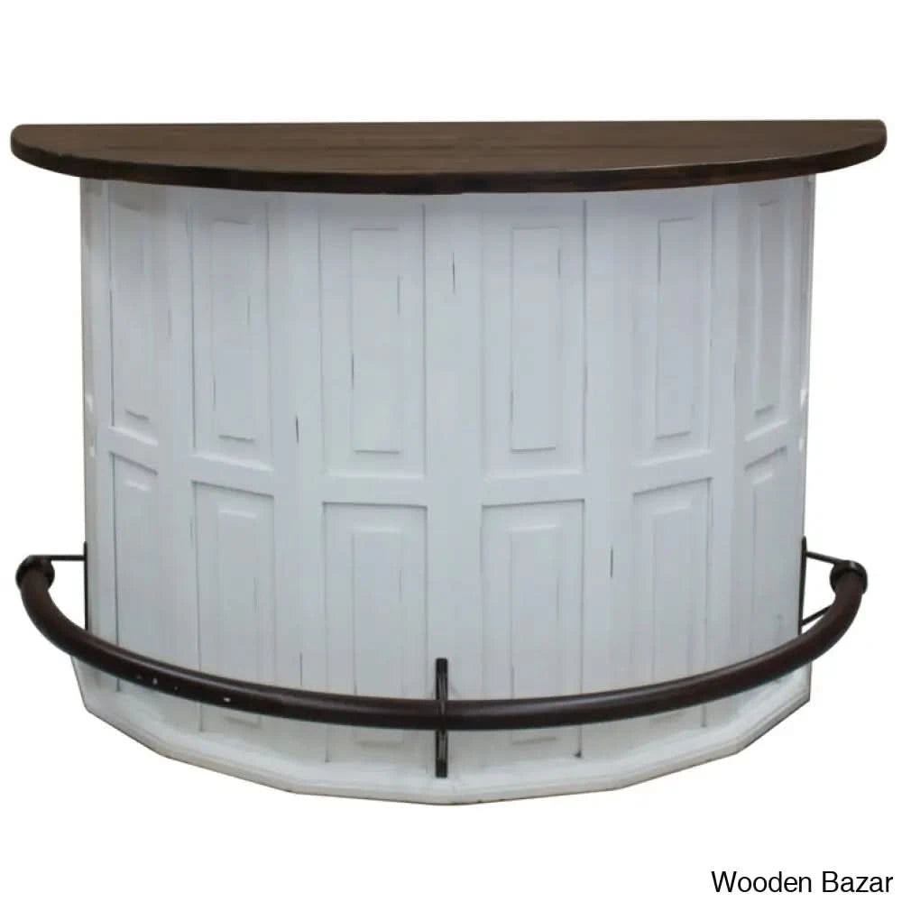 Aigan Freestanding Curved Bar Design | Wooden Bazar