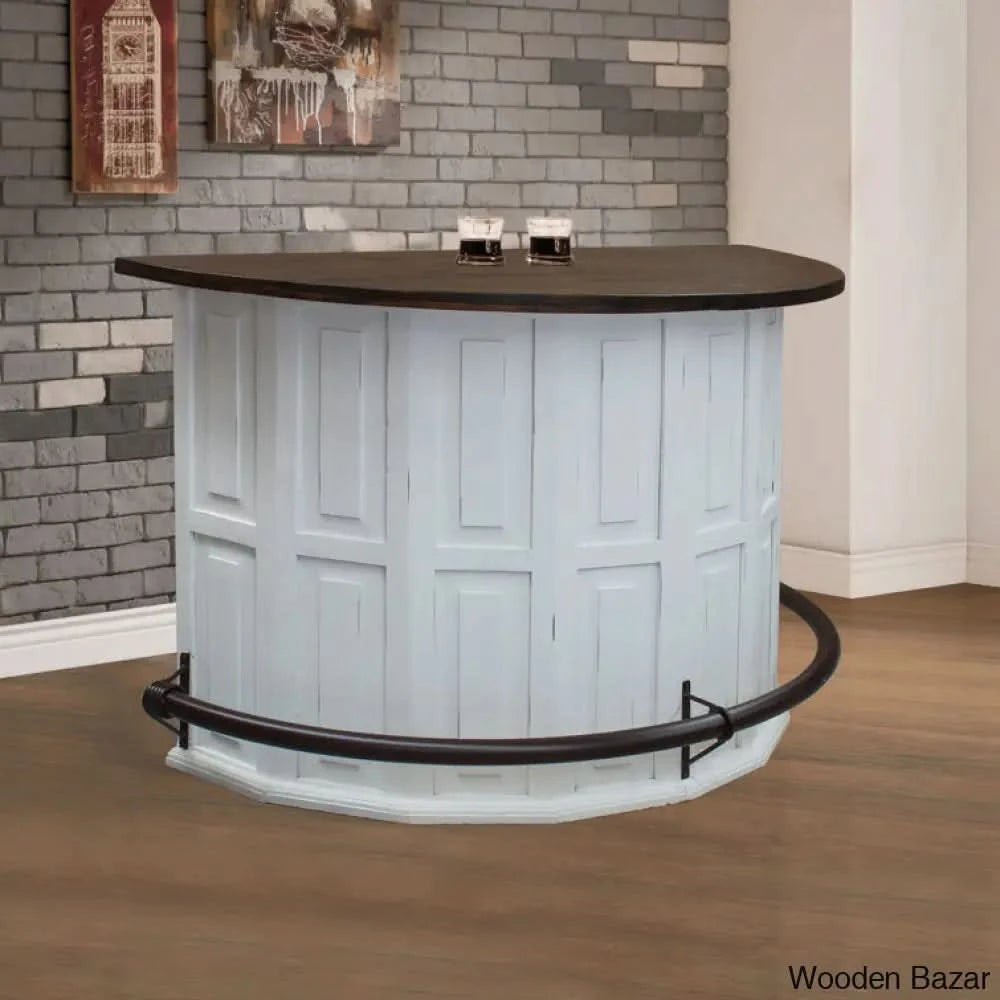 Aigan Freestanding Curved Bar Design | Wooden Bazar