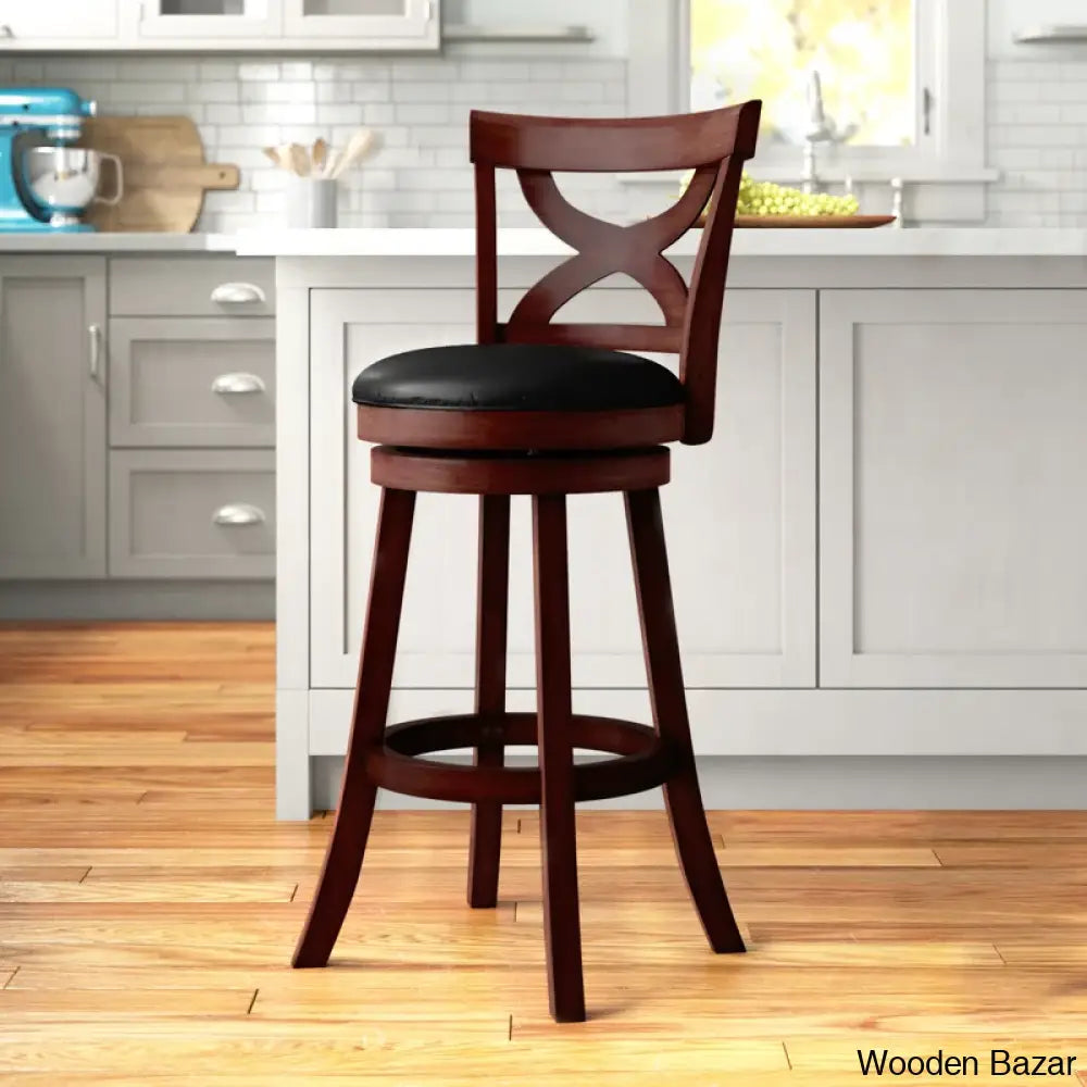 Aislinne Swivel Upholstered Counter And Bar Stool With Solid Wood Frame (24’’ Seat Height)