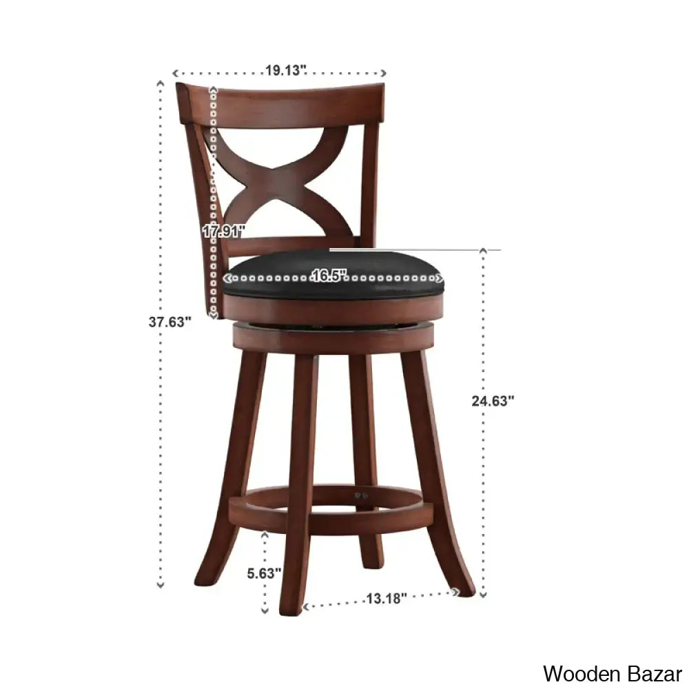 Aislinne Swivel Upholstered Counter And Bar Stool With Solid Wood Frame