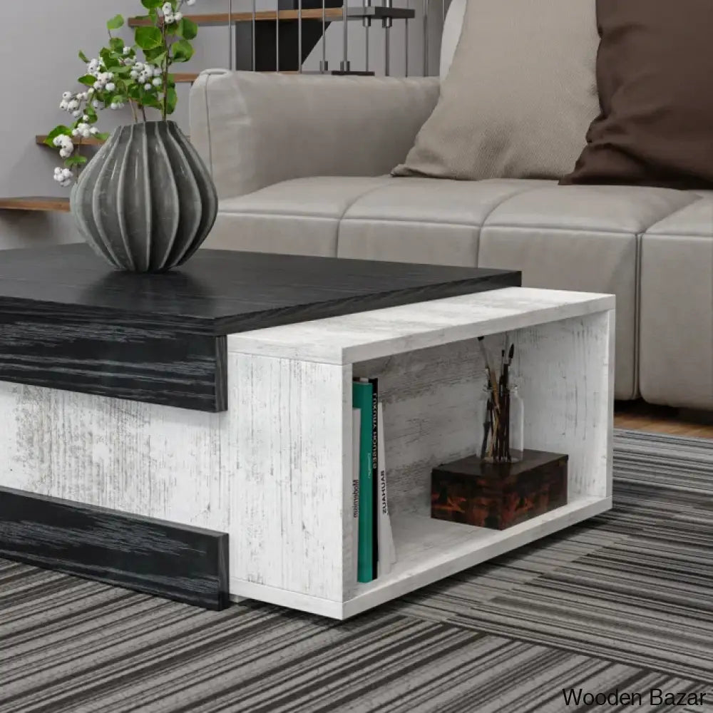 Akshah Floor Shelf Coffee And Center Table With Storage