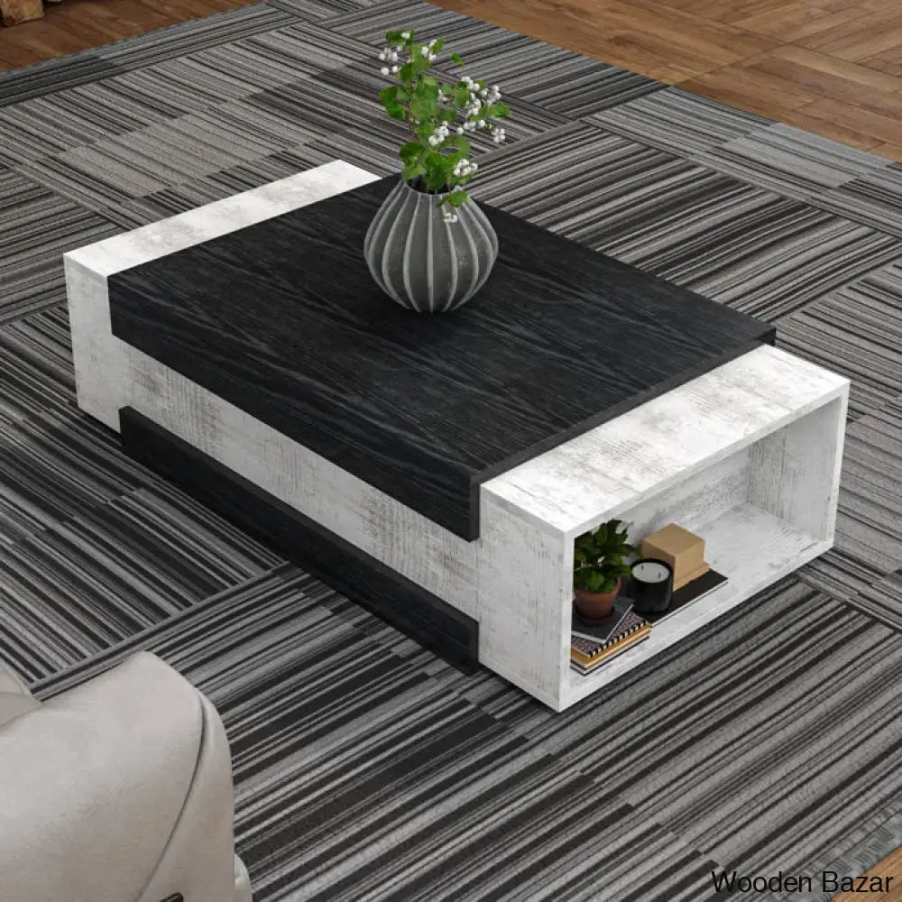 Akshah Floor Shelf Coffee And Center Table With Storage