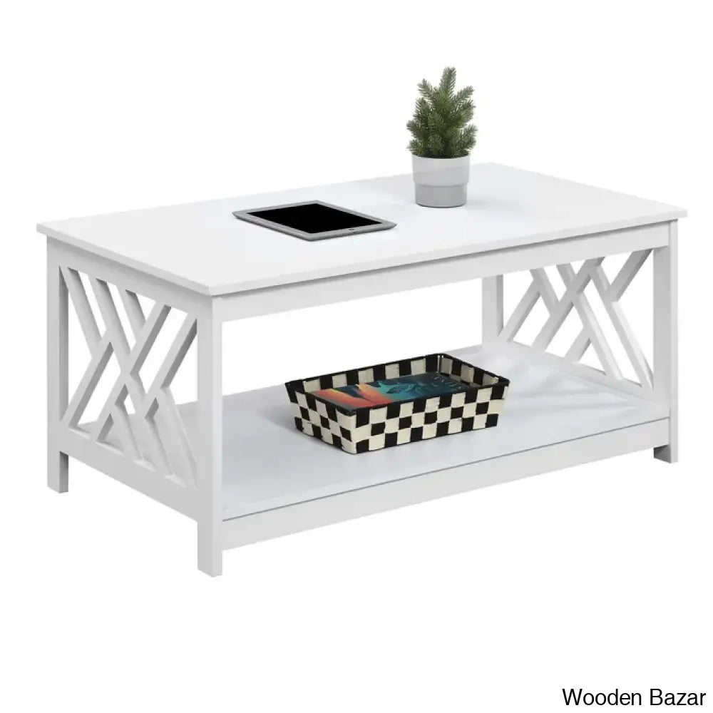 Alaizhax Coffee And Center Table White