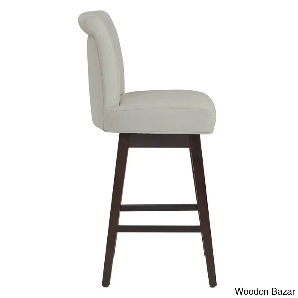 Alanyso Swivel Counter & Bar Stool (Set Of 2) - Wooden Bazar