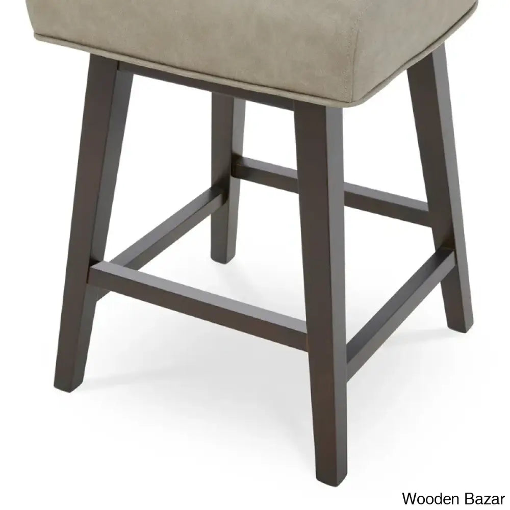 Alanyso Swivel Counter & Bar Stool (Set Of 2) - Wooden Bazar