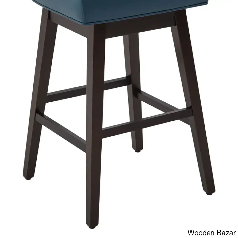 Alanyso Swivel Counter & Bar Stool (Set Of 2) - Wooden Bazar