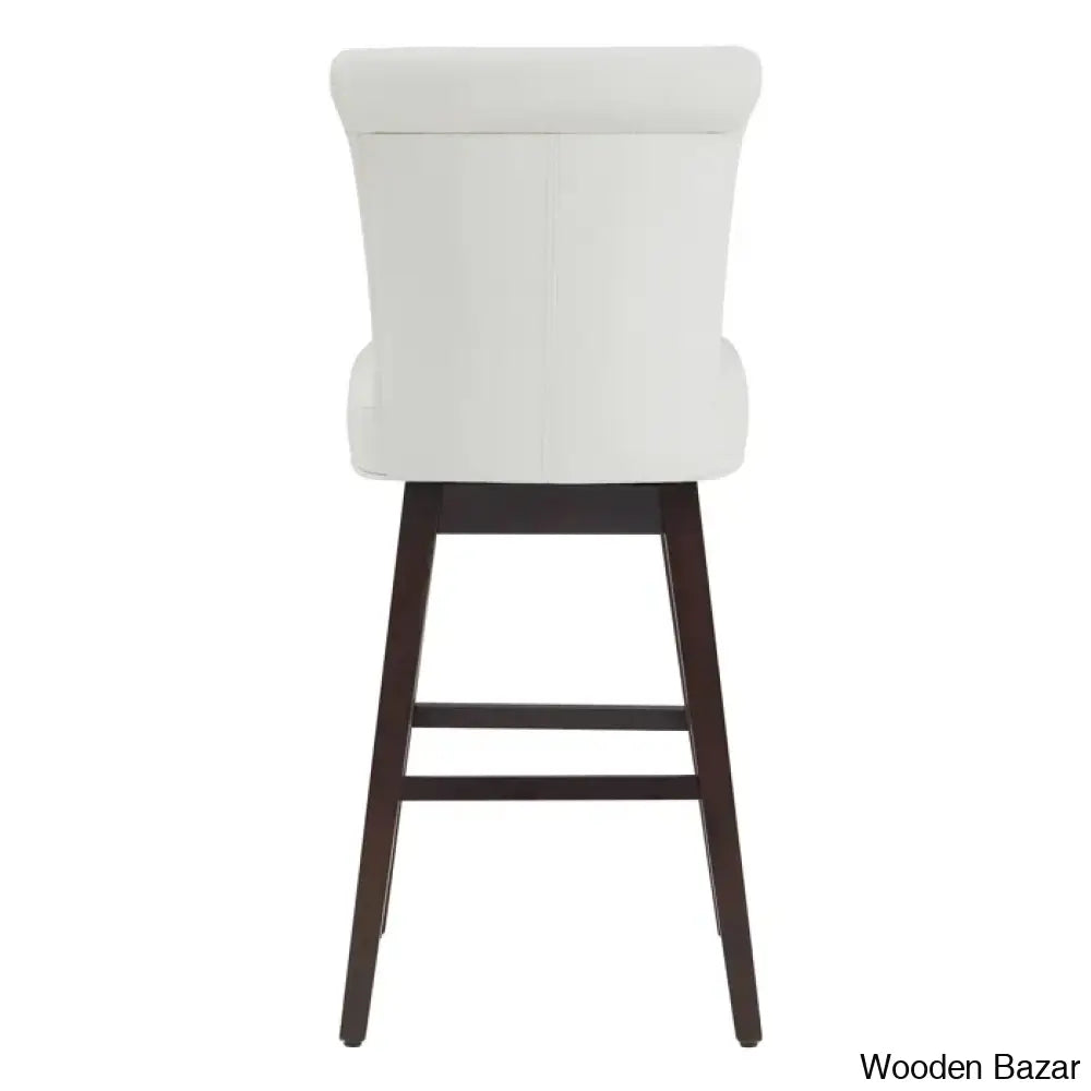 Alanyso Swivel Counter & Bar Stool (Set Of 2) - Wooden Bazar