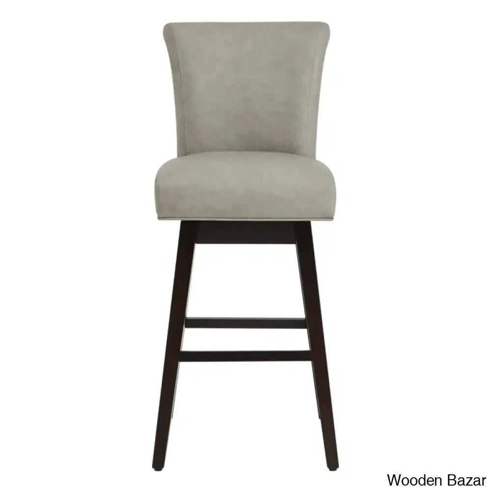 Alanyso Swivel Counter & Bar Stool (Set Of 2) - Wooden Bazar