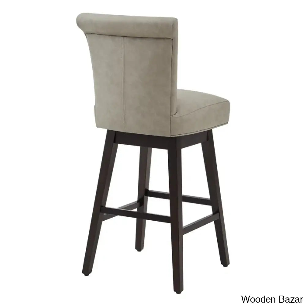 Alanyso Swivel Counter & Bar Stool (Set Of 2) - Wooden Bazar