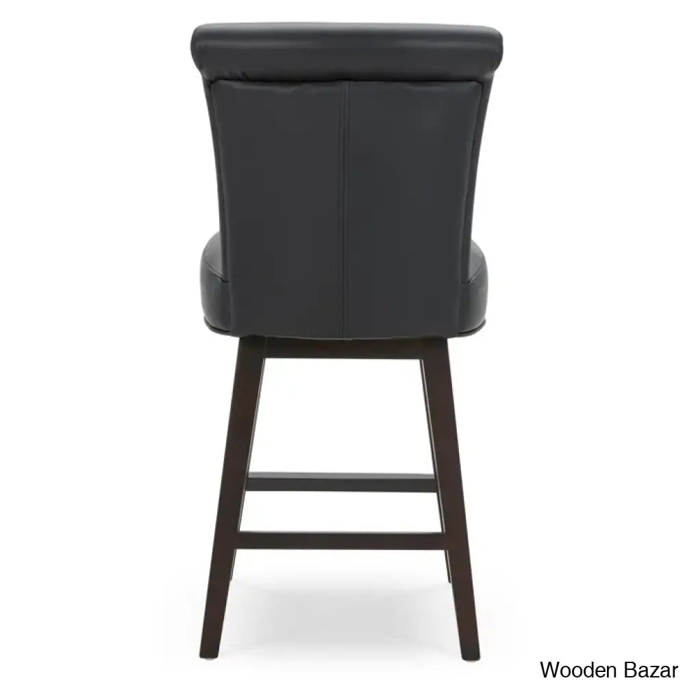 Alanyso Swivel Counter & Bar Stool (Set Of 2) - Wooden Bazar