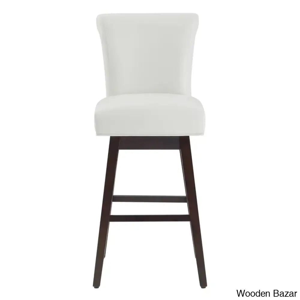 Alanyso Swivel Counter & Bar Stool (Set Of 2) - Wooden Bazar