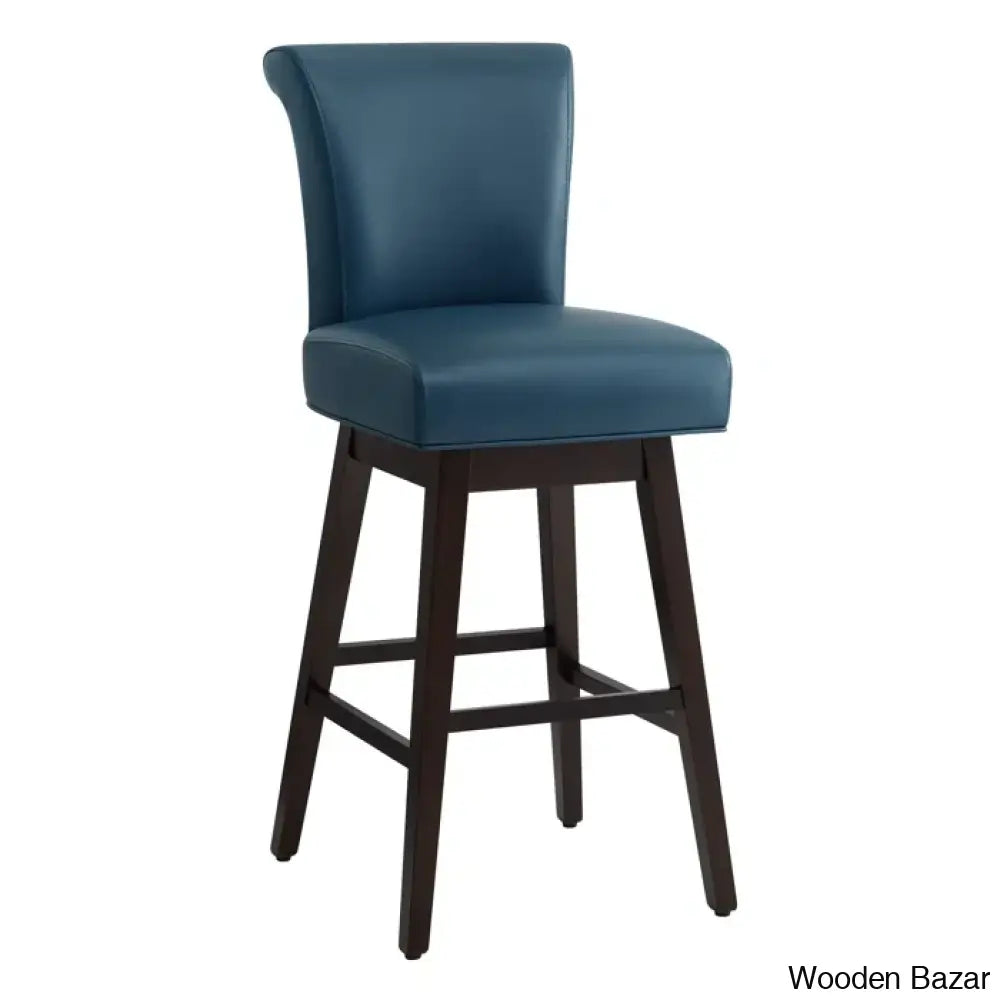 Alanyso Swivel Counter & Bar Stool (Set Of 2) - Wooden Bazar