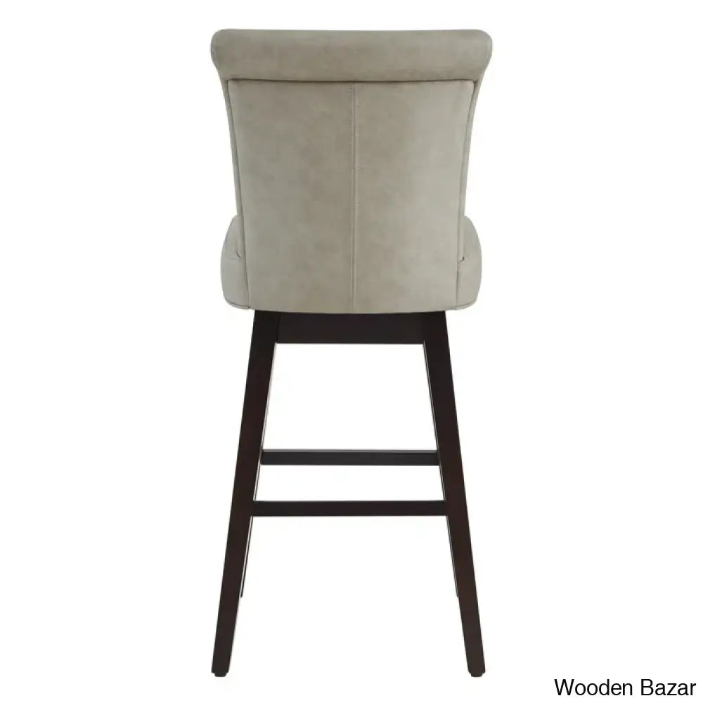 Alanyso Swivel Counter & Bar Stool (Set Of 2) - Wooden Bazar