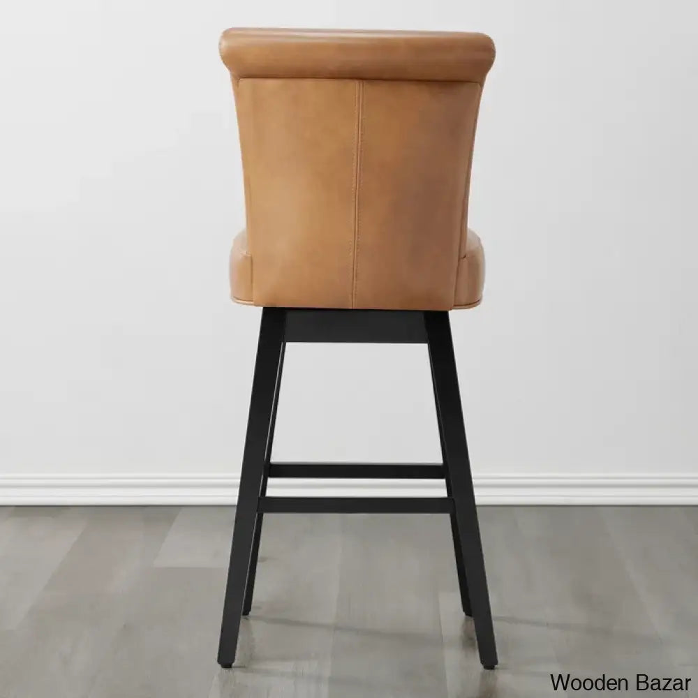 Alanyso Swivel Counter & Bar Stool (Set Of 2) - Wooden Bazar