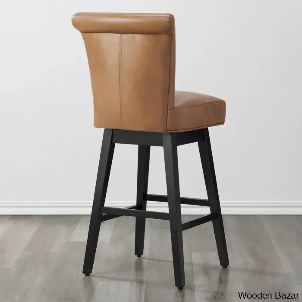 Alanyso Swivel Counter & Bar Stool (Set Of 2) - Wooden Bazar