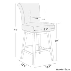 Alanyso Swivel Counter & Bar Stool (Set Of 2) - Wooden Bazar