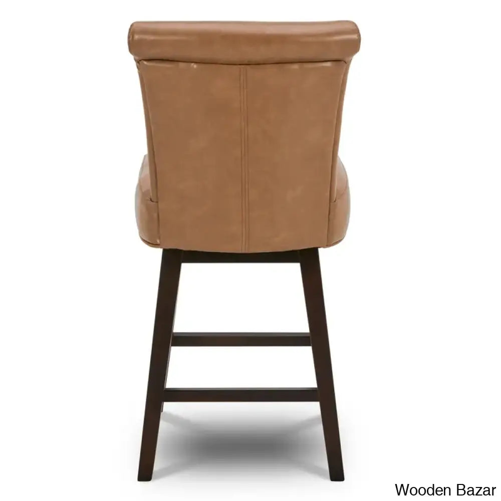 Alanyso Swivel Counter & Bar Stool (Set Of 2) - Wooden Bazar