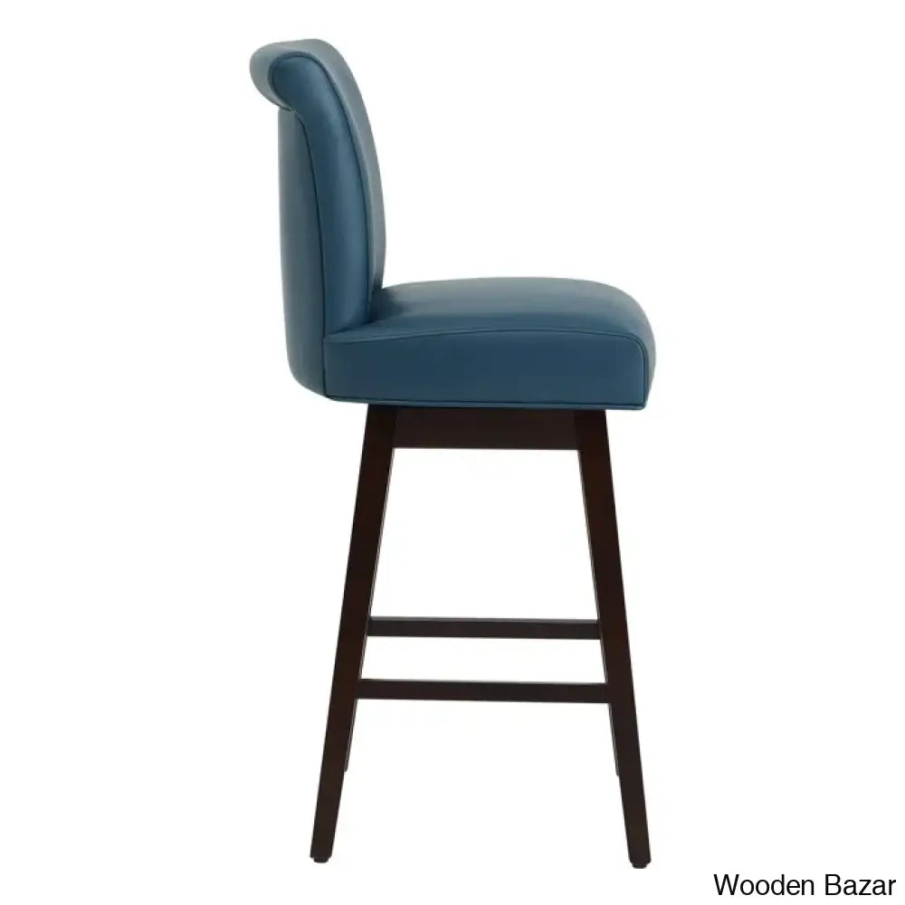 Alanyso Swivel Counter & Bar Stool (Set Of 2) - Wooden Bazar