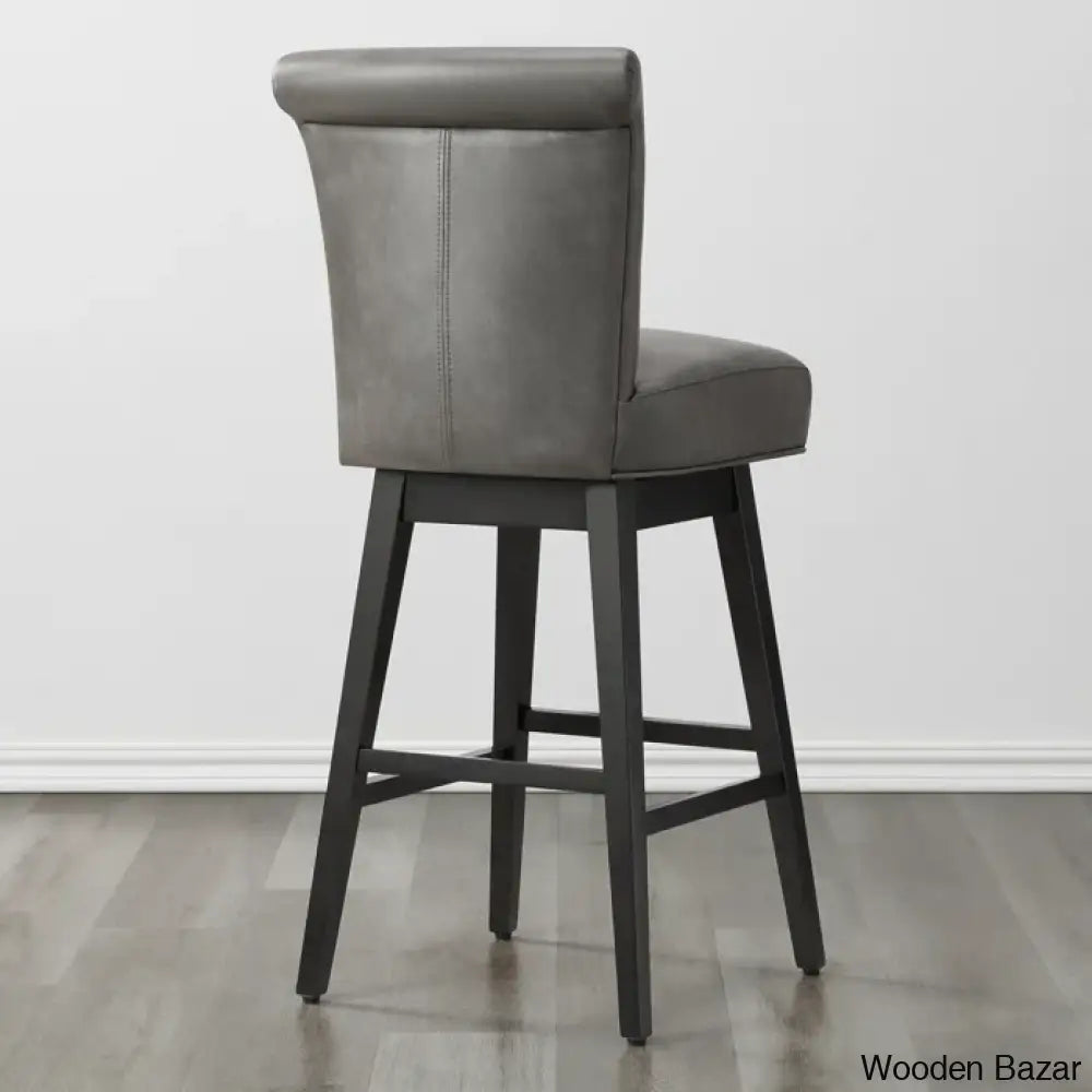 Alanyso Swivel Counter & Bar Stool (Set Of 2) - Wooden Bazar