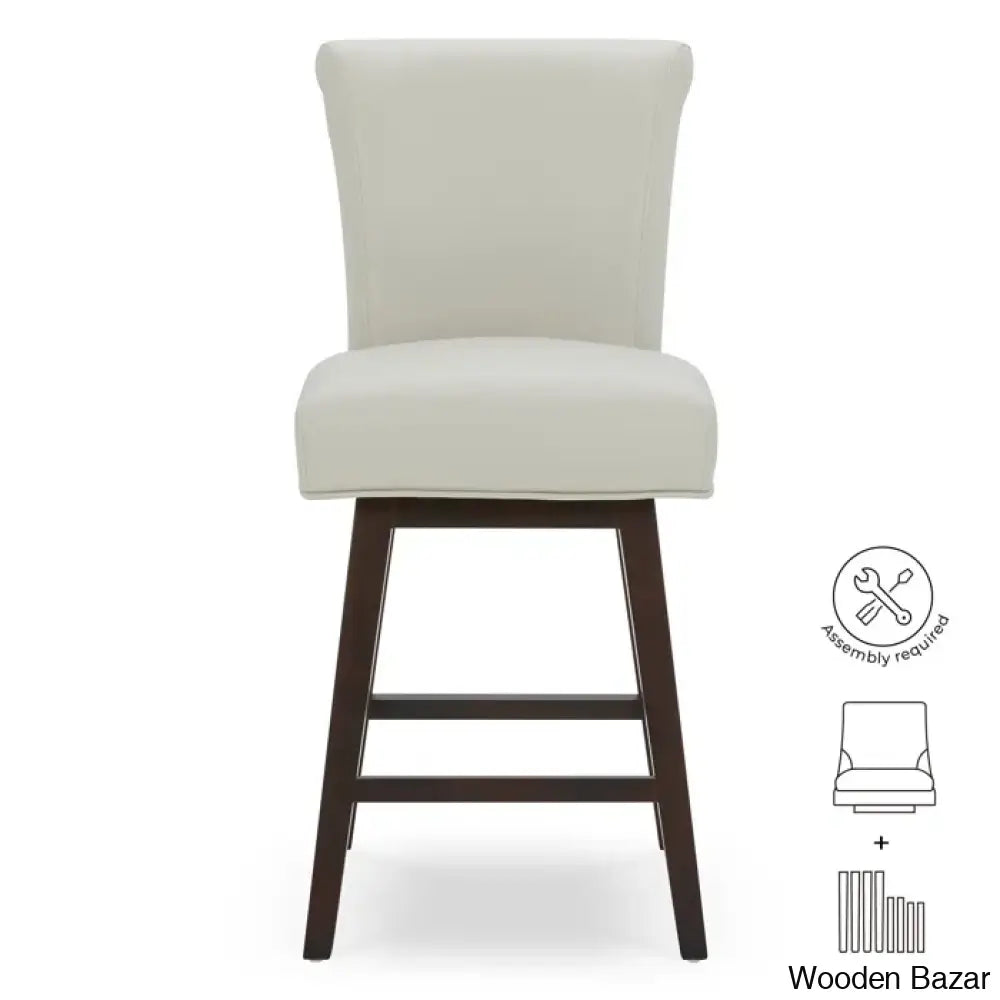 Alanyso Swivel Counter & Bar Stool (Set Of 2) - Wooden Bazar