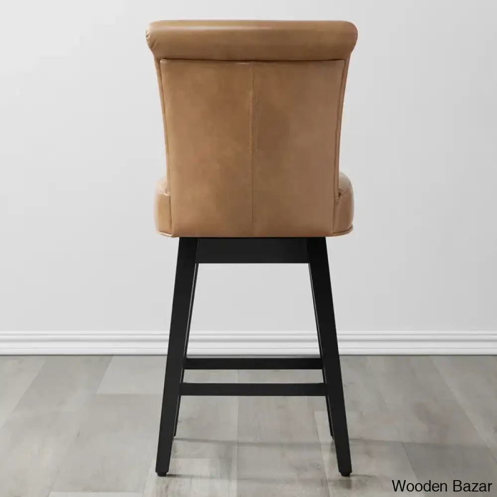 Alanyso Swivel Counter & Bar Stool (Set Of 2) - Wooden Bazar