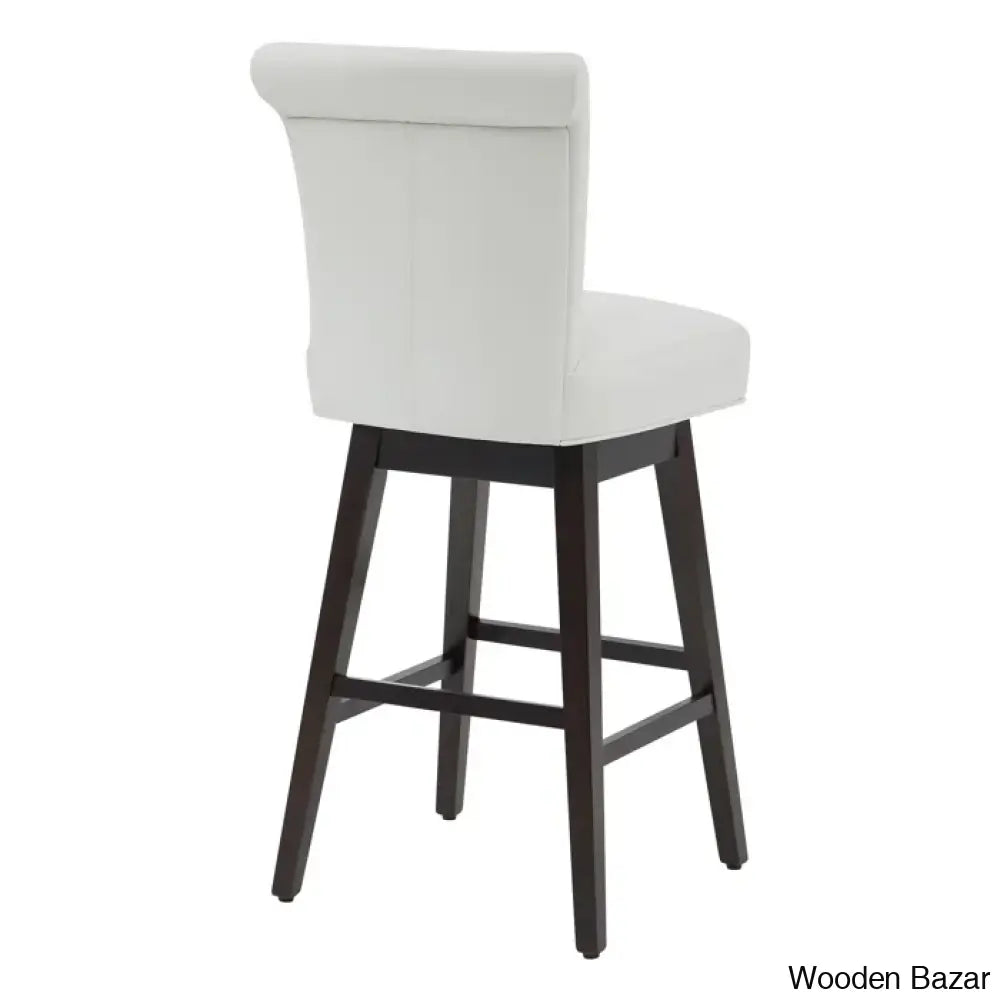 Alanyso Swivel Counter & Bar Stool (Set Of 2) - Wooden Bazar