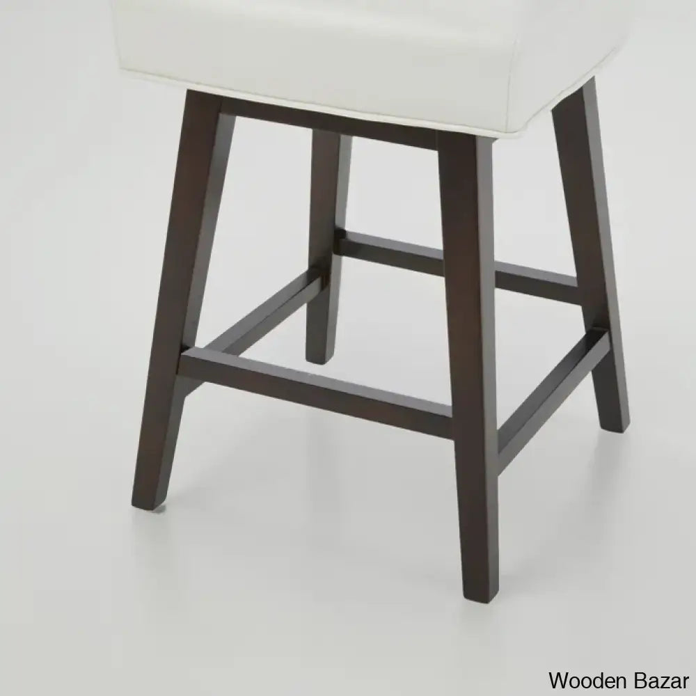 Alanyso Swivel Counter & Bar Stool (Set Of 2) - Wooden Bazar