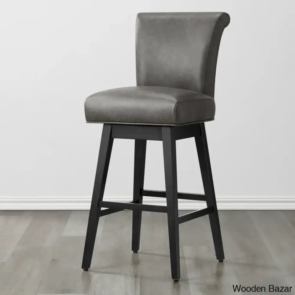 Alanyso Swivel Counter & Bar Stool (Set Of 2) - Wooden Bazar