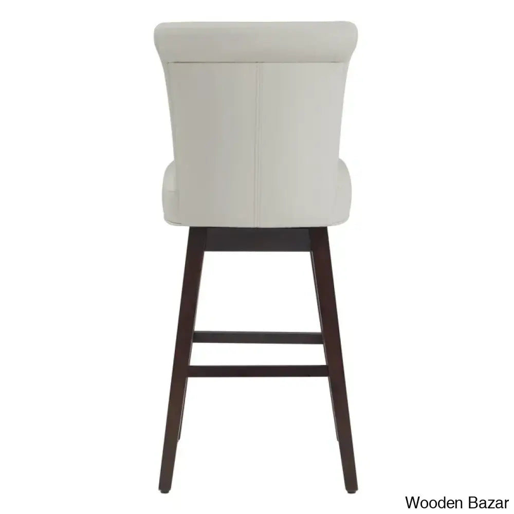 Alanyso Swivel Counter & Bar Stool (Set Of 2) - Wooden Bazar