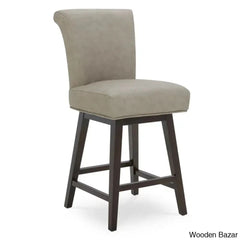 Alanyso Swivel Counter & Bar Stool (Set Of 2) - Wooden Bazar