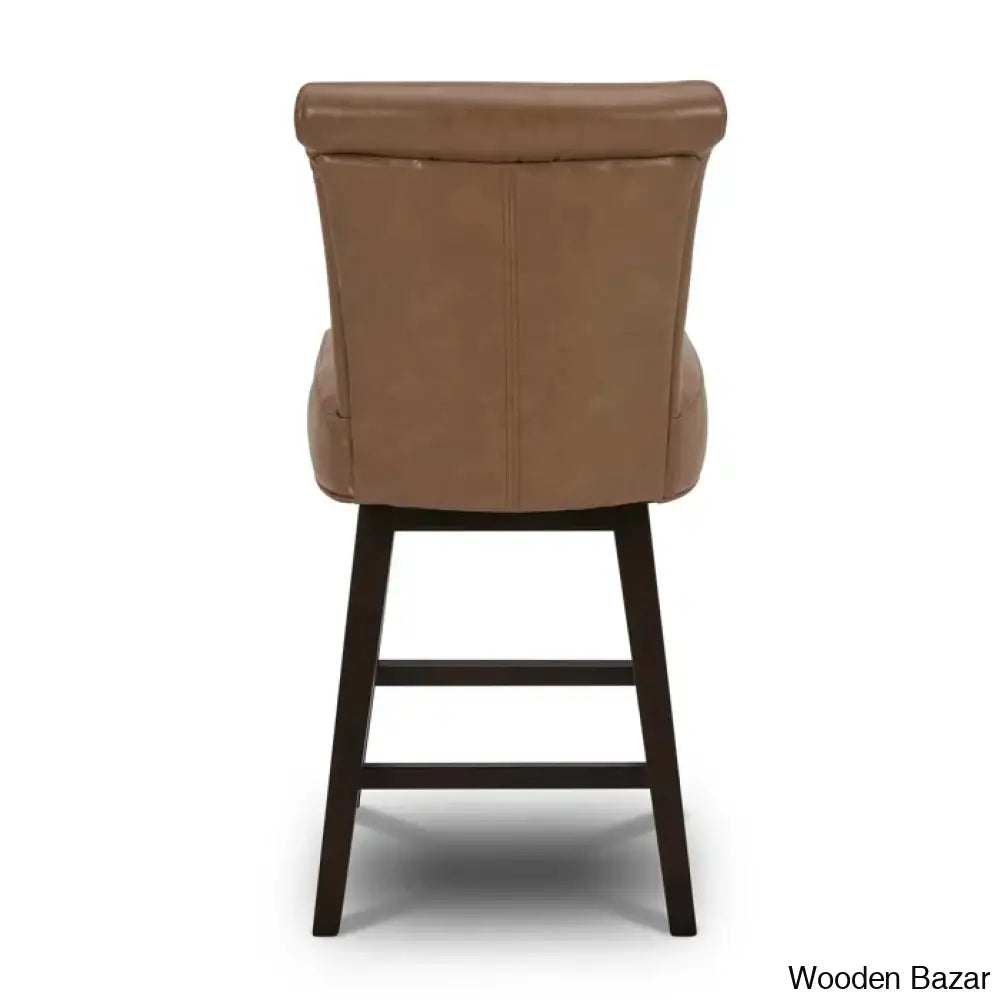 Alanyso Swivel Counter & Bar Stool (Set Of 2) - Wooden Bazar