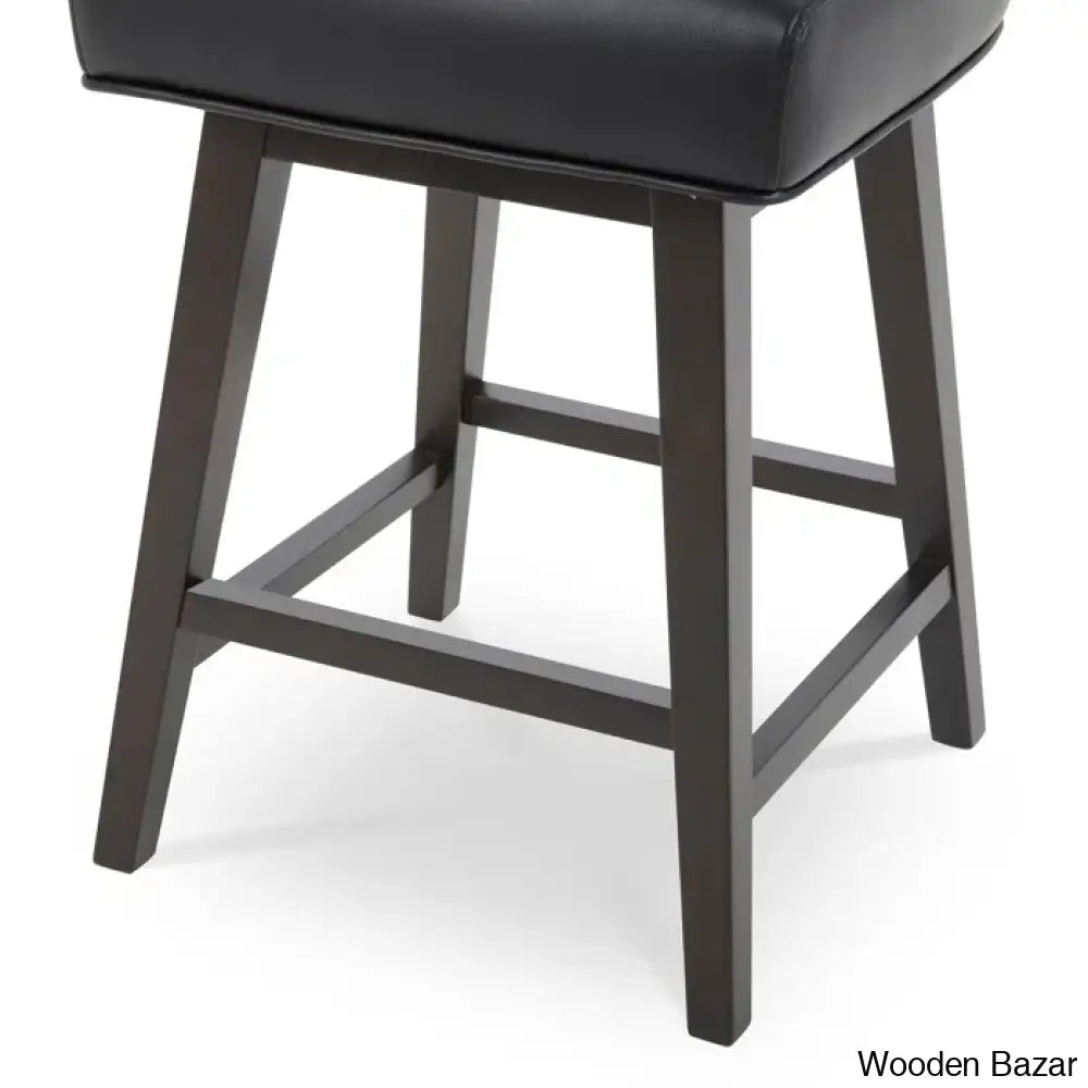 Alanyso Swivel Counter & Bar Stool (Set Of 2) - Wooden Bazar