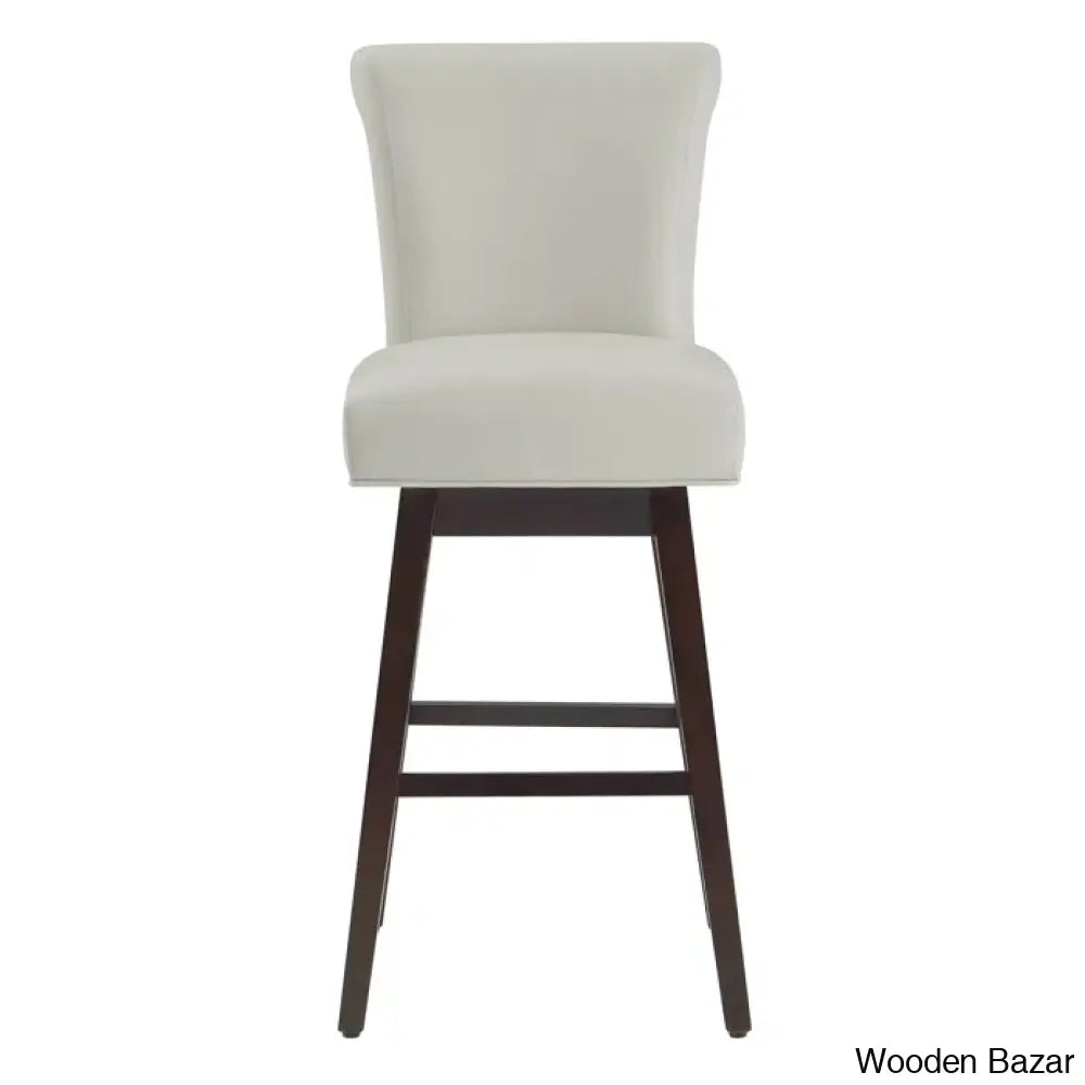 Alanyso Swivel Counter & Bar Stool (Set Of 2) - Wooden Bazar