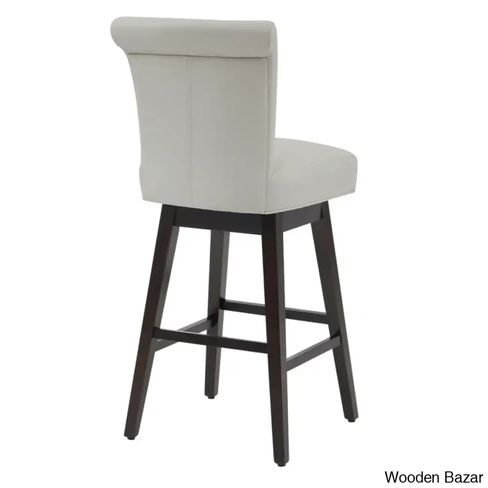 Alanyso Swivel Counter & Bar Stool (Set Of 2) - Wooden Bazar