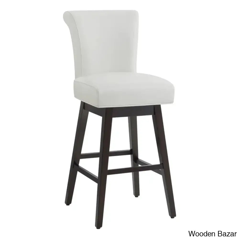 Alanyso Swivel Counter & Bar Stool (Set Of 2) - Wooden Bazar