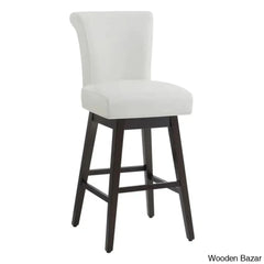 Alanyso Swivel Counter & Bar Stool (Set Of 2) - Wooden Bazar