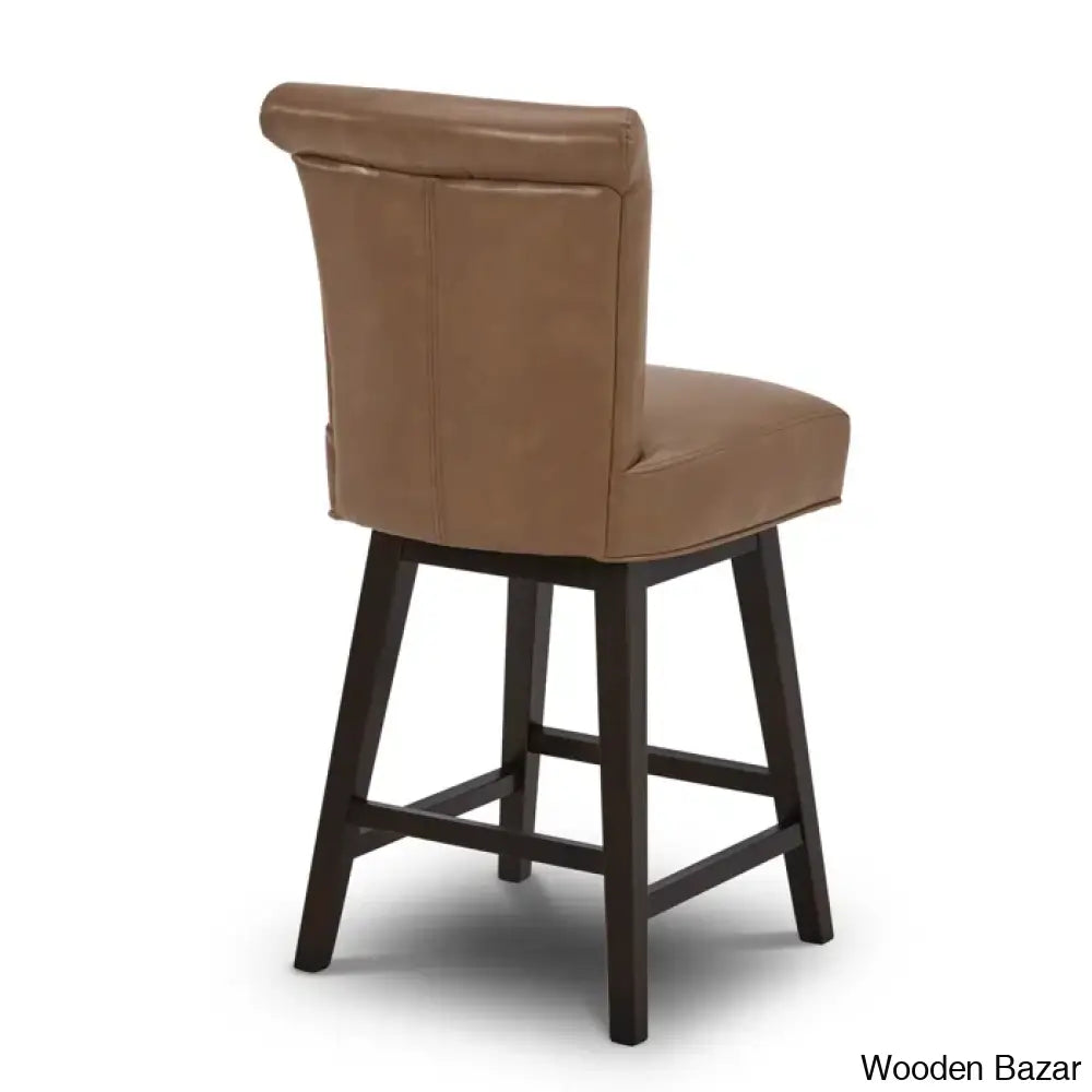 Alanyso Swivel Counter & Bar Stool (Set Of 2) - Wooden Bazar