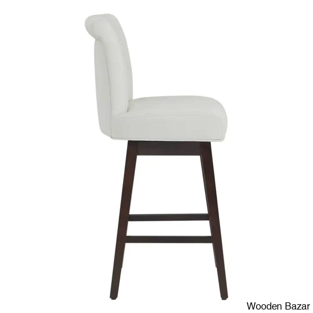 Alanyso Swivel Counter & Bar Stool (Set Of 2) - Wooden Bazar