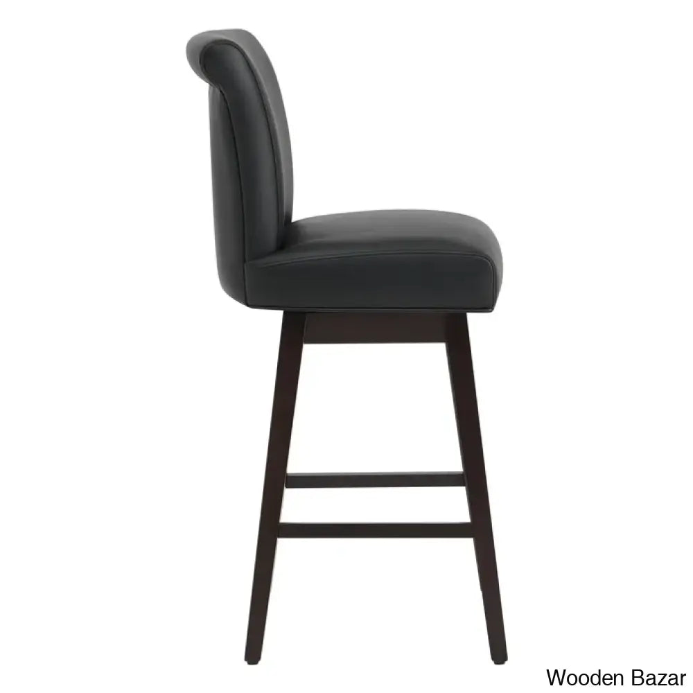 Alanyso Swivel Counter & Bar Stool (Set Of 2) - Wooden Bazar