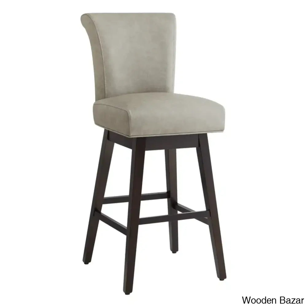 Alanyso Swivel Counter & Bar Stool (Set Of 2) - Wooden Bazar