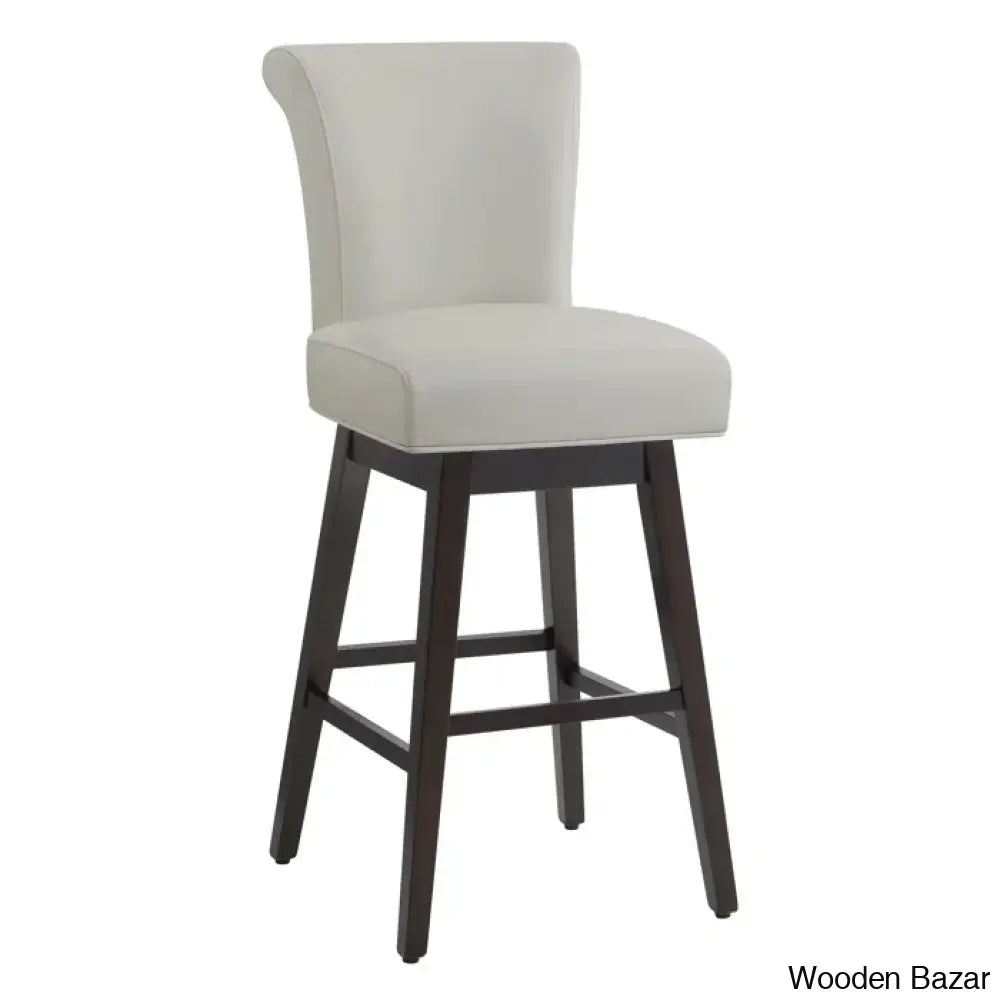 Alanyso Swivel Counter & Bar Stool (Set Of 2) - Wooden Bazar