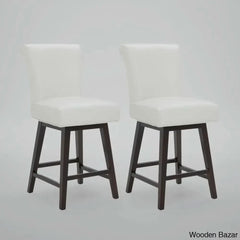 Alanyso Swivel Counter & Bar Stool (Set Of 2) - Wooden Bazar Light Gray / (26’’ Seat Height)