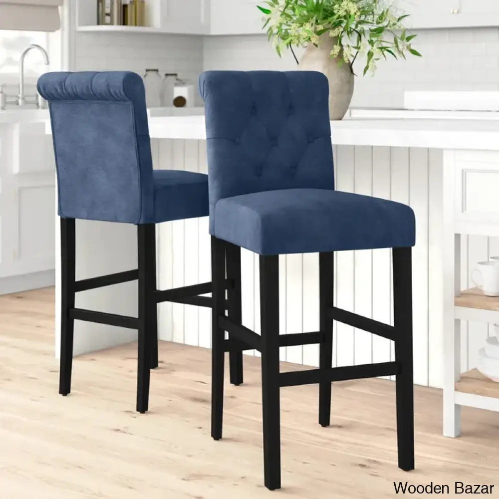 Alaynas Swivel 28.5’’ Counter And Bar Stool (Set Of 2) Blue