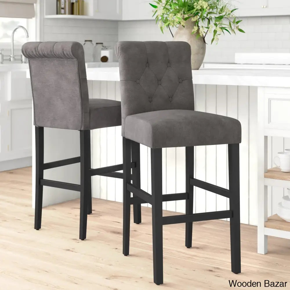 Alaynas Swivel 28.5’’ Counter And Bar Stool (Set Of 2) Gray