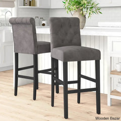 Alaynas Swivel 28.5’’ Counter And Bar Stool (Set Of 2) Gray