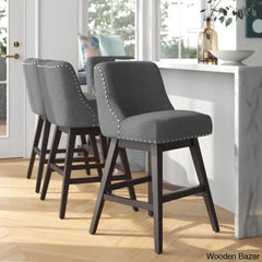 Albaughz Swivel Upholstered 26’’ Counter Stool With Solid Wood Frame (Set Of 4)