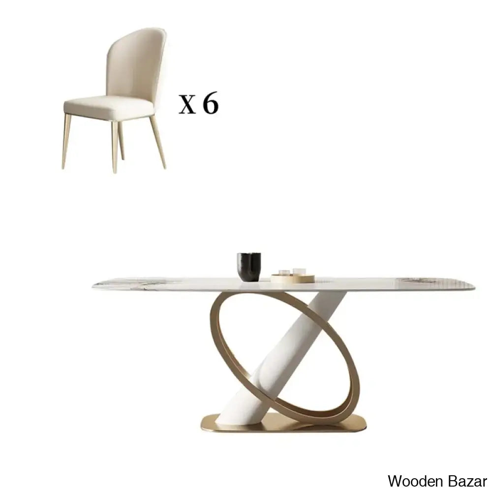 Aldo Luxury Dining Table Set - Wooden Bazar